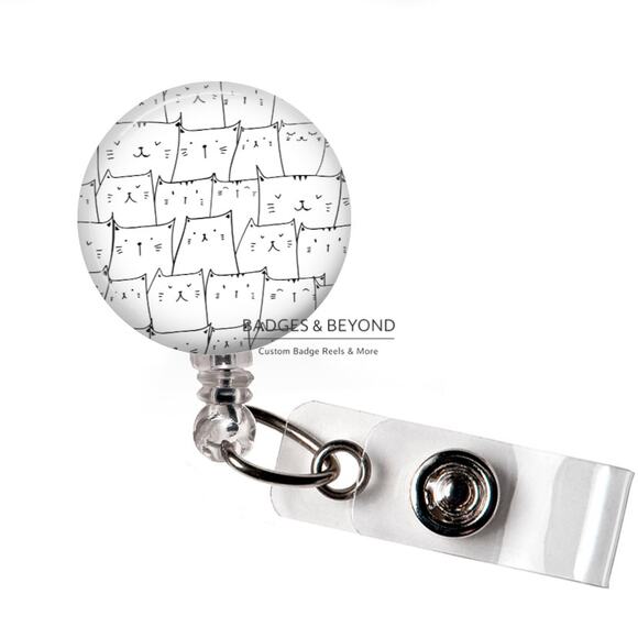 Handmade Accessories - 🐱💖 Cats Cats & Lots of Cats Badge Reel | Cat Lover Retractable ID Holder
